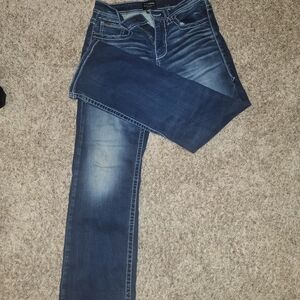 Buckle Men's Bootcut Jeans - Dark Blue